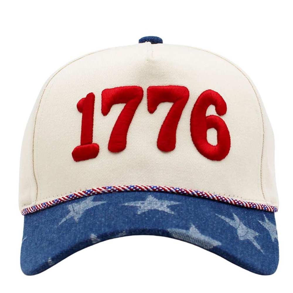 1776 American USA Patriotic Embroidered Baseball Cap